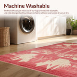 Ultra Soft Area Rug, Non Slip, Stain Resistant, Washable Area Rugs for Living Room, Bedroom, Cozy Abstract Earthy Hues(Red)