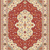 Ultra Soft Area Rug, Non Slip, Stain Resistant, Washable Area Rugs for Living Room, Bedroom, Textured Rustic Farmhouse(Red)