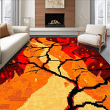 Ultra Soft Area Rug, Non Slip, Stain Resistant, Washable Area Rugs for Living Room, Bedroom, Edgy Cracked Surface Artistic Flair(Orange)