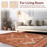 Ultra Soft Area Rug, Non Slip, Stain Resistant, Washable Area Rugs for Living Room, Bedroom, Luxurious Earthy Solid Texture(Red)