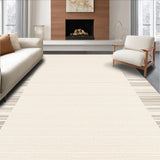 Ultra Soft Area Rug, Non Slip, Stain Resistant, Washable Area Rugs for Living Room, Bedroom, Serene Creamy Tidal Line Artistry(Beige)