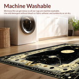 Contemporary Ethereal Patterned Runner(Black)