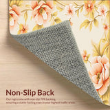 Ultra Soft Area Rug, Non Slip, Stain Resistant, Washable Area Rugs for Living Room, Bedroom, Dawn Bloom Area Floral Subtle Elegance(Beige)