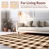 Ultra Soft Area Rug, Non Slip, Stain Resistant, Washable Area Rugs for Living Room, Bedroom, Inviting Warm-toned Trellis Visual(Beige)