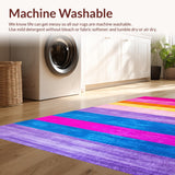 Ultra Soft Area Rug, Non Slip, Stain Resistant, Washable Area Rugs for Living Room, Bedroom, Charming Kid-Friendly Textured Art(Purple)