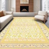 Ultra Soft Area Rug, Non Slip, Stain Resistant, Washable Area Rugs for Living Room, Bedroom, Contemporary Soft Pastel Ogee Design(White)