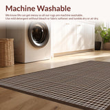Ultra Soft Area Rug, Non Slip, Stain Resistant, Washable Area Rugs for Living Room, Bedroom, Chic Neutral Colored Lattice Aesthetic(Brown)