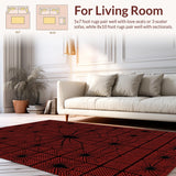 Ultra Soft Area Rug, Non Slip, Stain Resistant, Washable Area Rugs for Living Room, Bedroom, Striking Farmhouse Style Decor(Red)