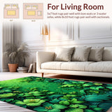 Ultra Soft Area Rug, Non Slip, Stain Resistant, Washable Area Rugs for Living Room, Bedroom, Soft Washable Floral Bath Mat for Minimalist Lifestyles(Green)