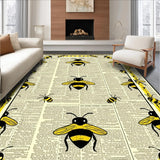 Ultra Soft Area Rug, Non Slip, Stain Resistant, Washable Area Rugs for Living Room, Bedroom, Playful Yellow Animal Motif(Yellow)