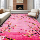 Ultra Soft Area Rug, Non Slip, Stain Resistant, Washable Area Rugs for Living Room, Bedroom, Lush Pastel Blossom Patterns(Pink)