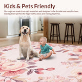 Ultra Soft Area Rug, Non Slip, Stain Resistant, Washable Area Rugs for Living Room, Bedroom, Contemporary Circular Plush Dreamscape(Pink)
