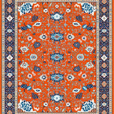 Ultra Soft Area Rug, Non Slip, Stain Resistant, Washable Area Rugs for Living Room, Bedroom, Colorful Cozy Retro Pattern(Orange)