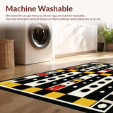 Ultra Soft Area Rug, Non Slip, Stain Resistant, Washable Area Rugs for Living Room, Bedroom, Artistic Playful Dice Arrangement(Black)