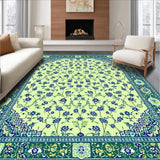Ultra Soft Area Rug, Non Slip, Stain Resistant, Washable Area Rugs for Living Room, Bedroom, Charming Artistic Floral Swirl Composition(Ivory)