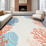 Ultra Soft Area Rug, Non Slip, Stain Resistant, Washable Area Rugs for Living Room, Bedroom, Coral Reef Inspired Artful Composition(Orange)