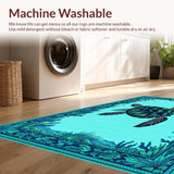 Ultra Soft Area Rug, Non Slip, Stain Resistant, Washable Area Rugs for Living Room, Bedroom, Dynamic Coral Garden Details(Blue)