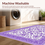 Ultra Soft Area Rug, Non Slip, Stain Resistant, Washable Area Rugs for Living Room, Bedroom, Artistic Soft Touch Abstract Design(Purple)