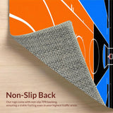 Ultra Soft Area Rug, Non Slip, Stain Resistant, Washable Area Rugs for Living Room, Bedroom, Youthful Urban Sport Theme(Orange)