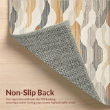 Whimsical Earth Tones Wavy Design(Beige)