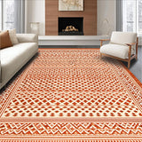 Ultra Soft Area Rug, Non Slip, Stain Resistant, Washable Area Rugs for Living Room, Bedroom, Artful Tiled Geometric Layout(Orange)