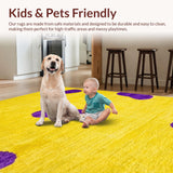 Ultra Soft Area Rug, Non Slip, Stain Resistant, Washable Area Rugs for Living Room, Bedroom, Bold Playful Yellow Aesthetic(Yellow)