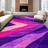 Ultra Soft Area Rug, Non Slip, Stain Resistant, Washable Area Rugs for Living Room, Bedroom, Dynamic Modern Striped Arrangement(Purple)