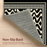 Ultra Soft Area Rug, Non Slip, Stain Resistant, Washable Area Rugs for Living Room, Bedroom, Wildlife Okapi Runner Rug for Hallways(Black)