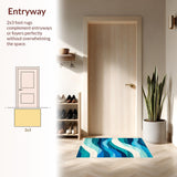 Elegant Plush Abstract Waves(Blue)