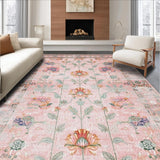 Ultra Soft Area Rug, Non Slip, Stain Resistant, Washable Area Rugs for Living Room, Bedroom, Sophisticated Dusty Toned Artistry(Pink)