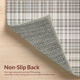 Ultra Soft Area Rug, Non Slip, Stain Resistant, Washable Area Rugs for Living Room, Bedroom, Cottage Style Subtle Plaid Charm(Beige)