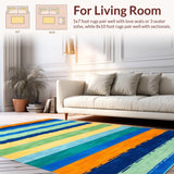 Vibrant Brushstroke Striped Aesthetic(Blue)