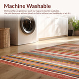 Ultra Soft Area Rug, Non Slip, Stain Resistant, Washable Area Rugs for Living Room, Bedroom, Vibrant Multicolor Textured Design(Red)