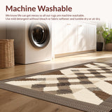Ultra Soft Area Rug, Non Slip, Stain Resistant, Washable Area Rugs for Living Room, Bedroom, Sophisticated Checkerboard Visual Harmony(Beige)
