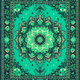 Ultra Soft Area Rug, Non Slip, Stain Resistant, Washable Area Rugs for Living Room, Bedroom, Boho Medallion Forest Green Living Room Rug(Green)