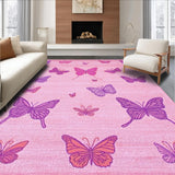 Ultra Soft Area Rug, Non Slip, Stain Resistant, Washable Area Rugs for Living Room, Bedroom, Enchanting Lighthearted Fluttering Shapes(Pink)