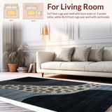 Ultra Soft Area Rug, Non Slip, Stain Resistant, Washable Area Rugs for Living Room, Bedroom, Chic Contemporary Leopard Aesthetic(Blue)