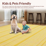 Ultra Soft Area Rug, Non Slip, Stain Resistant, Washable Area Rugs for Living Room, Bedroom, Stylish Modern Stripe Ensemble(Yellow)
