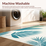 Ultra Soft Area Rug, Non Slip, Stain Resistant, Washable Area Rugs for Living Room, Bedroom, Fresh Ivory with Tropical Elements(White)