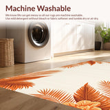 Ultra Soft Area Rug, Non Slip, Stain Resistant, Washable Area Rugs for Living Room, Bedroom, Bright Tropical Escape Theme(Orange)