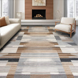 Ultra Soft Area Rug, Non Slip, Stain Resistant, Washable Area Rugs for Living Room, Bedroom, Sophisticated Soft Textured Waves(Brown)