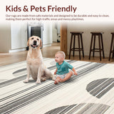 Ultra Soft Area Rug, Non Slip, Stain Resistant, Washable Area Rugs for Living Room, Bedroom, Minimalist Geometric Texture Fusion(Gray)