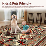 Ultra Soft Area Rug, Non Slip, Stain Resistant, Washable Area Rugs for Living Room, Bedroom, Whimsical Bright Boho Composition(Gray)