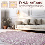 Ultra Soft Area Rug, Non Slip, Stain Resistant, Washable Area Rugs for Living Room, Bedroom, Chic Simple Color Block Design(Purple)