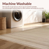Ultra Soft Area Rug, Non Slip, Stain Resistant, Washable Area Rugs for Living Room, Bedroom, Textured Earthy Tones Composition(Beige)
