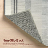 Elegant Black & White Stripe Woven Indoor/(Beige)