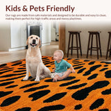 Ultra Soft Area Rug, Non Slip, Stain Resistant, Washable Area Rugs for Living Room, Bedroom, Chic Wild Aesthetic Expression(Orange)