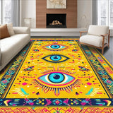 Ultra Soft Area Rug, Non Slip, Stain Resistant, Washable Area Rugs for Living Room, Bedroom, Traditional Mystic Symbolic Rug(Yellow)