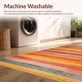 Ultra Soft Area Rug, Non Slip, Stain Resistant, Washable Area Rugs for Living Room, Bedroom, Vibrant Tufted Rainbow Aesthetic(Orange)