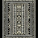 Ultra Soft Area Rug, Non Slip, Stain Resistant, Washable Area Rugs for Living Room, Bedroom, Modern Monochrome Trellis Artwork(Gray)